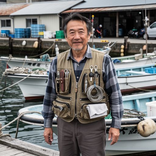 釣りのテクニックを学ぶ初心者のグループ